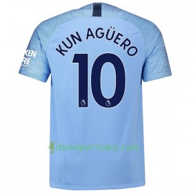 Koszulka Manchester City Kun Aguero 10 Domowe Koszulki Piłkarskie 2018-2019 Krótki Rękaw